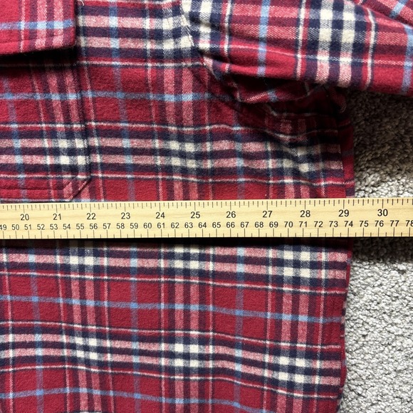 L.L.Bean Men's Maritime Red Chamois Plaid Flannel Shirt XXL Traditional Fit NWT - Picture 5 of 13